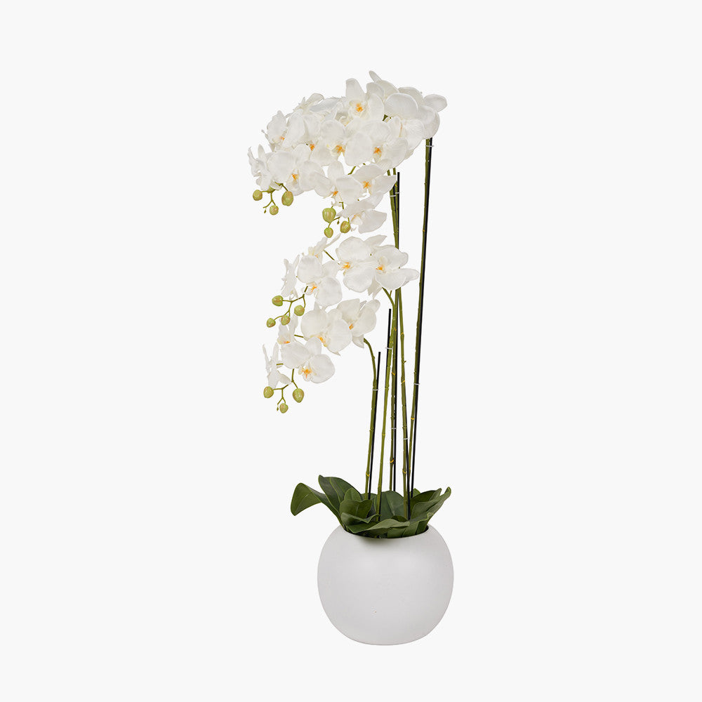 Artificial Tall White Orchid in Pot